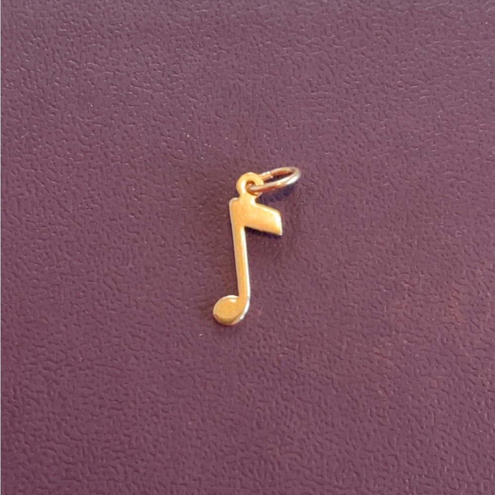 Solid Gold Music Note Charm Pendant